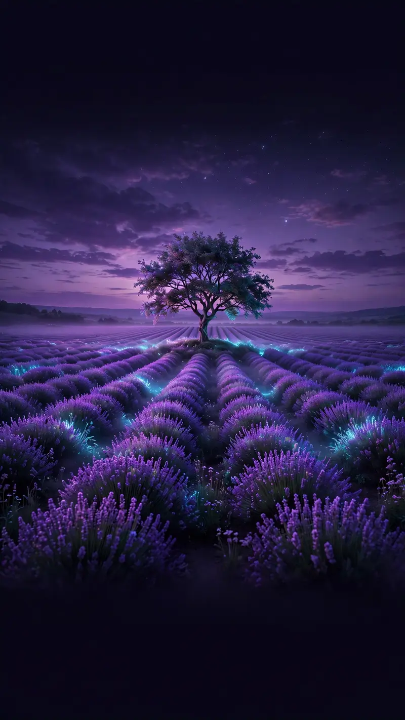 Lavender Field Dusk