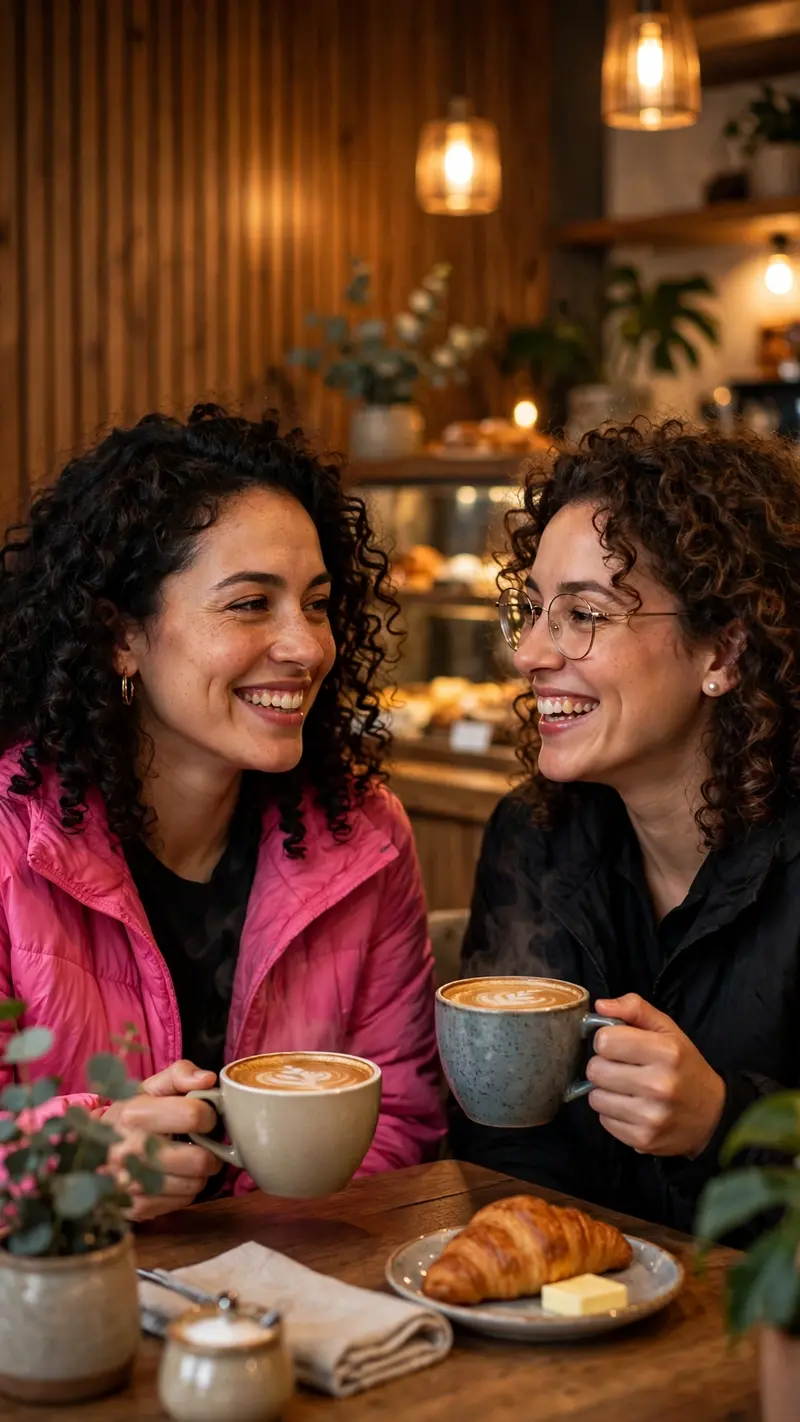 Cozy Coffee Date Portrait