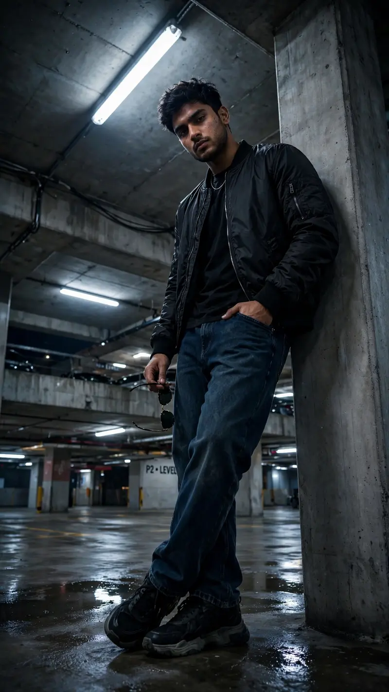 Urban Attitude Boy in Parking Garage
