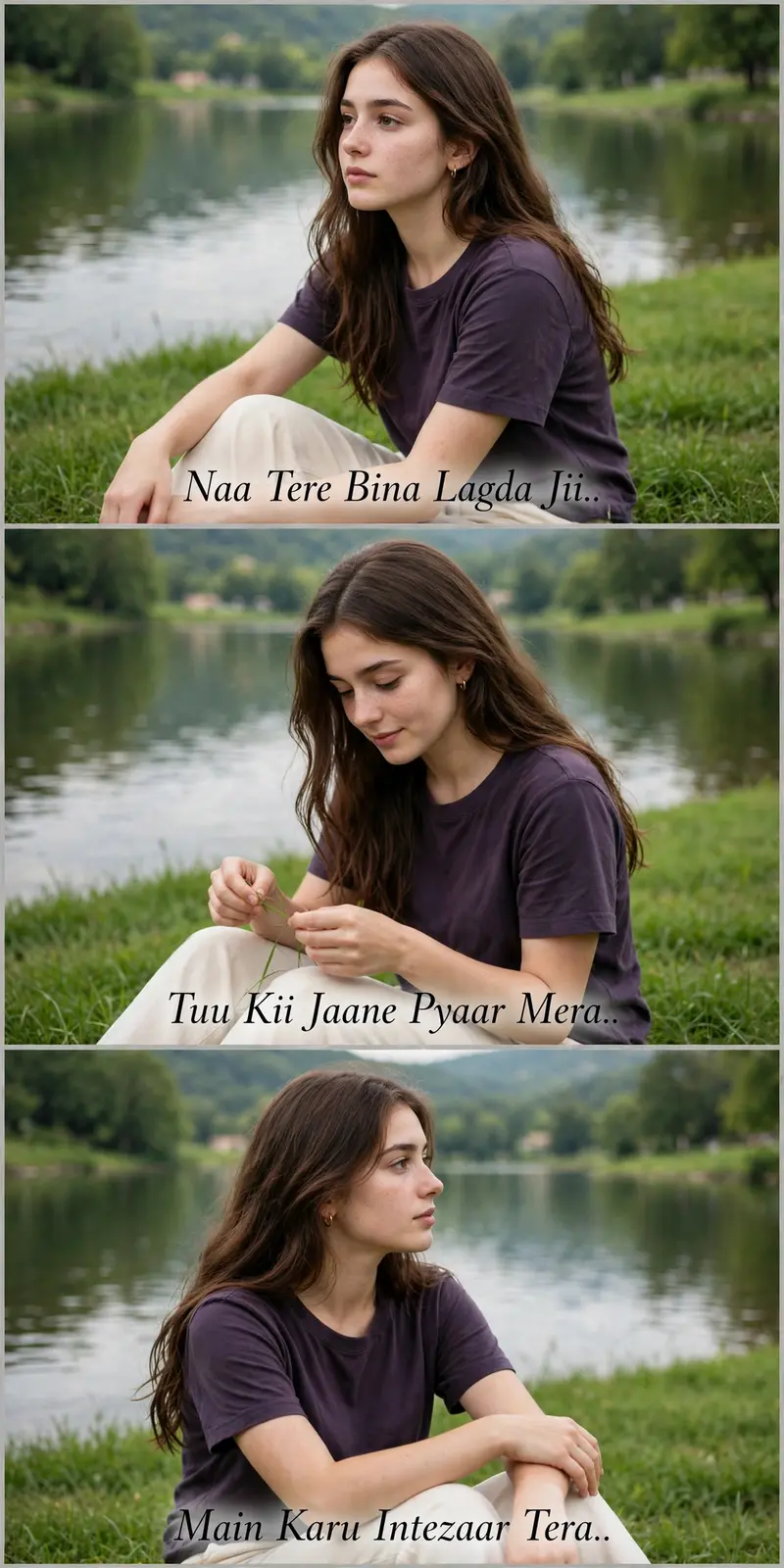 Emotional Lakeside Collage With Captions