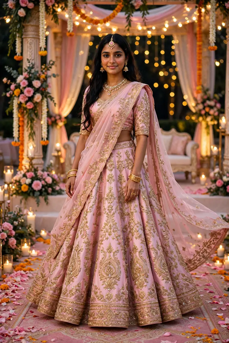 Pastel Pink Lehenga Portrait