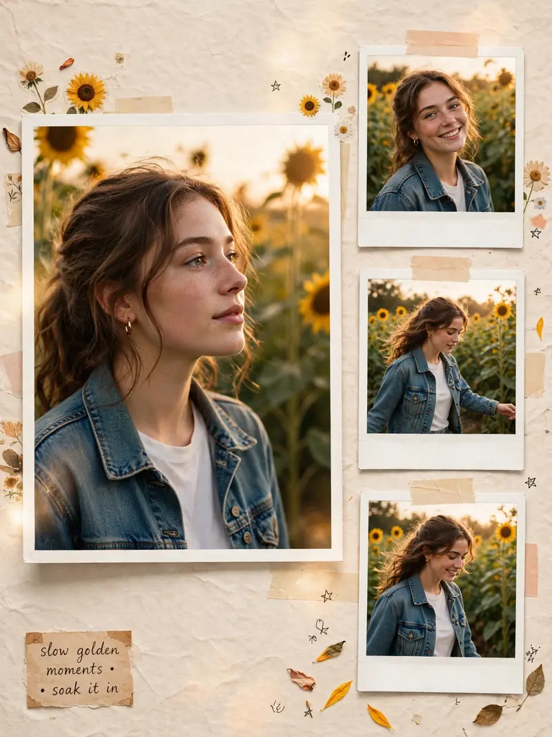 Sunflower Girl Instagram Collage