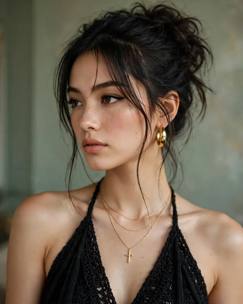Black Dress Editorial Beauty Portrait