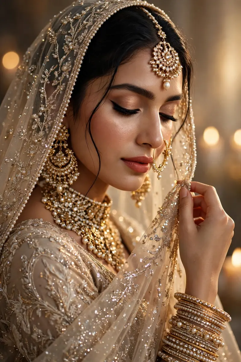 Champagne Gold Bridal Close-Up