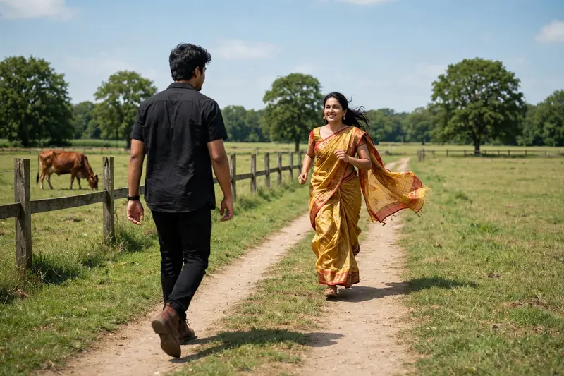 Slow Motion Field Walk Video