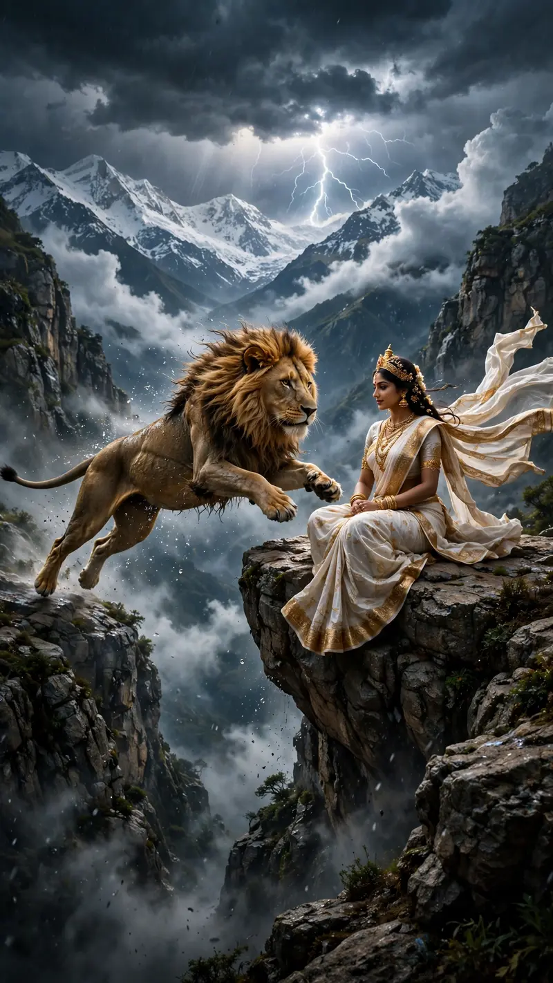 Maa Durga Lion Leap Video