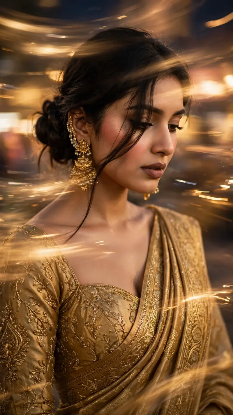 Blurry Saree Motion Portrait