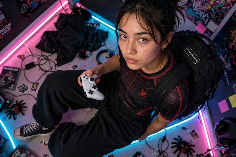 Spiderweb Compression Shirt Selfie