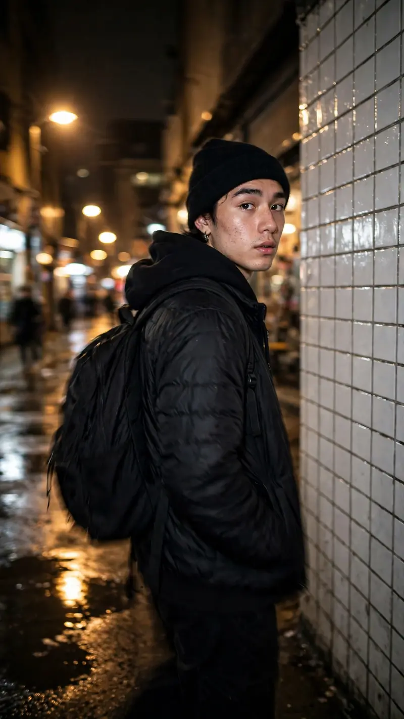 Night Street Candid Photo