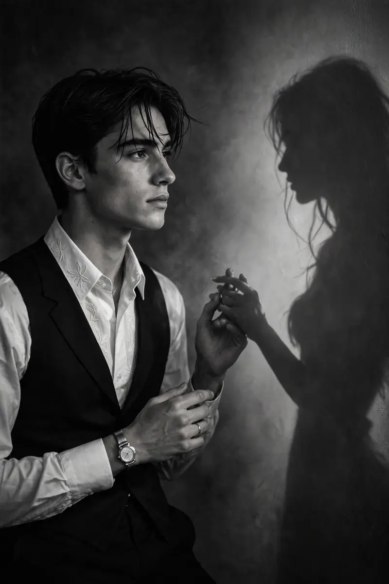 Shadow Hand Holding Portrait