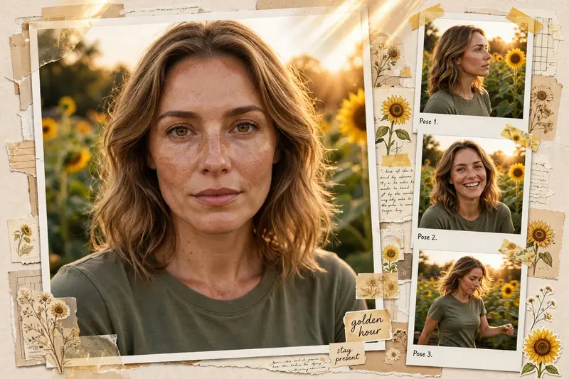 Sunflower Collage Aesthetic Portrait
