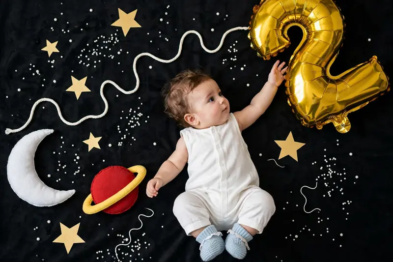 Baby Space Birthday Flat Lay