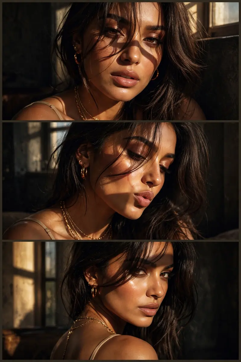 Golden Sunlight Collage Portrait