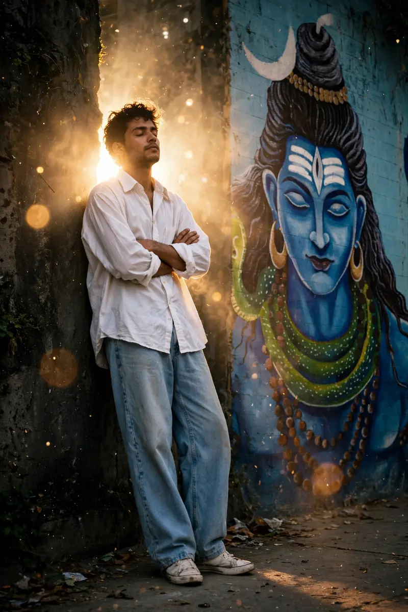 Shiva Mural Backlight Portrait