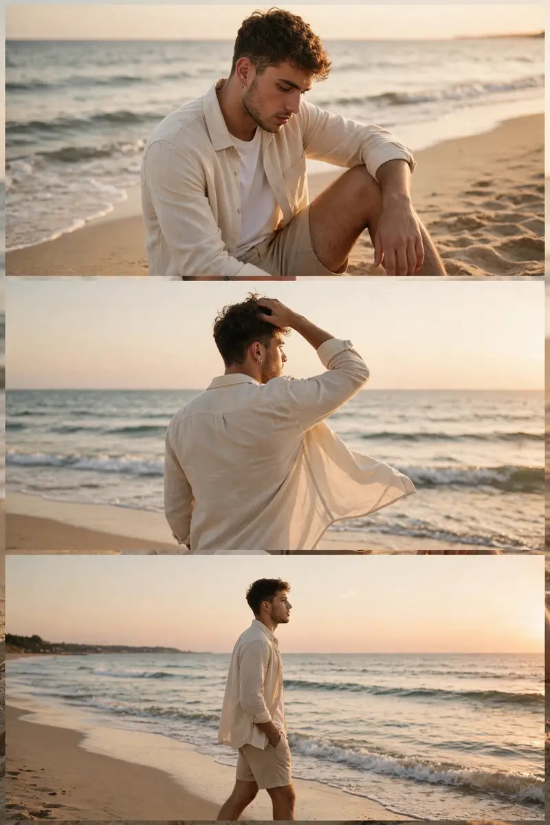 Beach Golden Hour Triple Collage