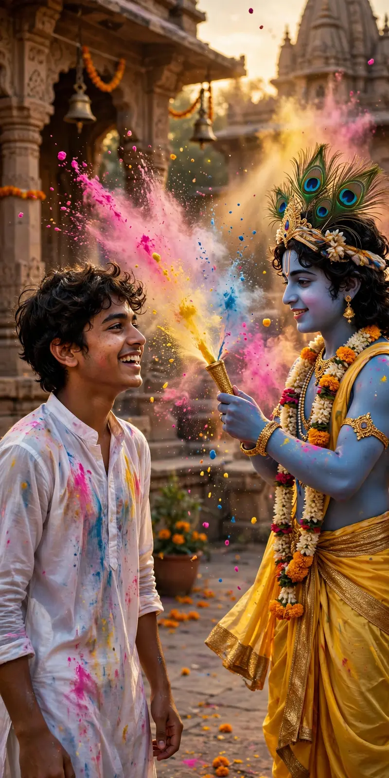 Holi With Krishna Portrait