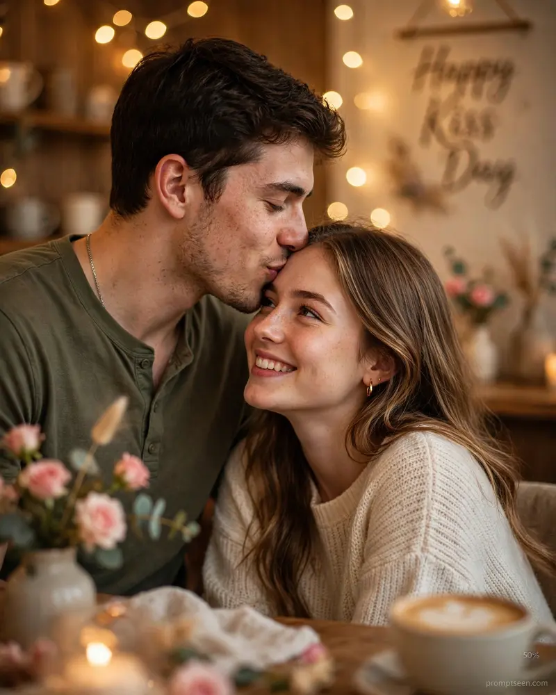 Kiss Day Couple Portrait