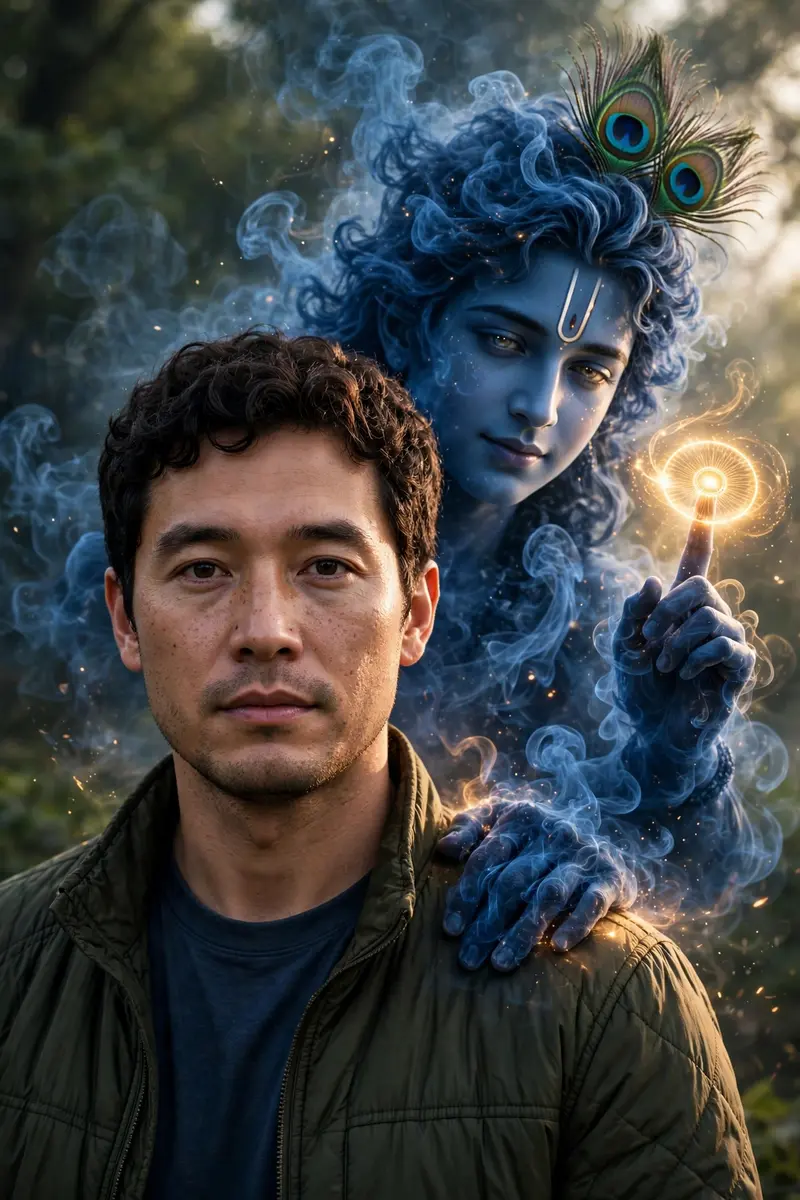 Krishna Smoke Guardian Portrait