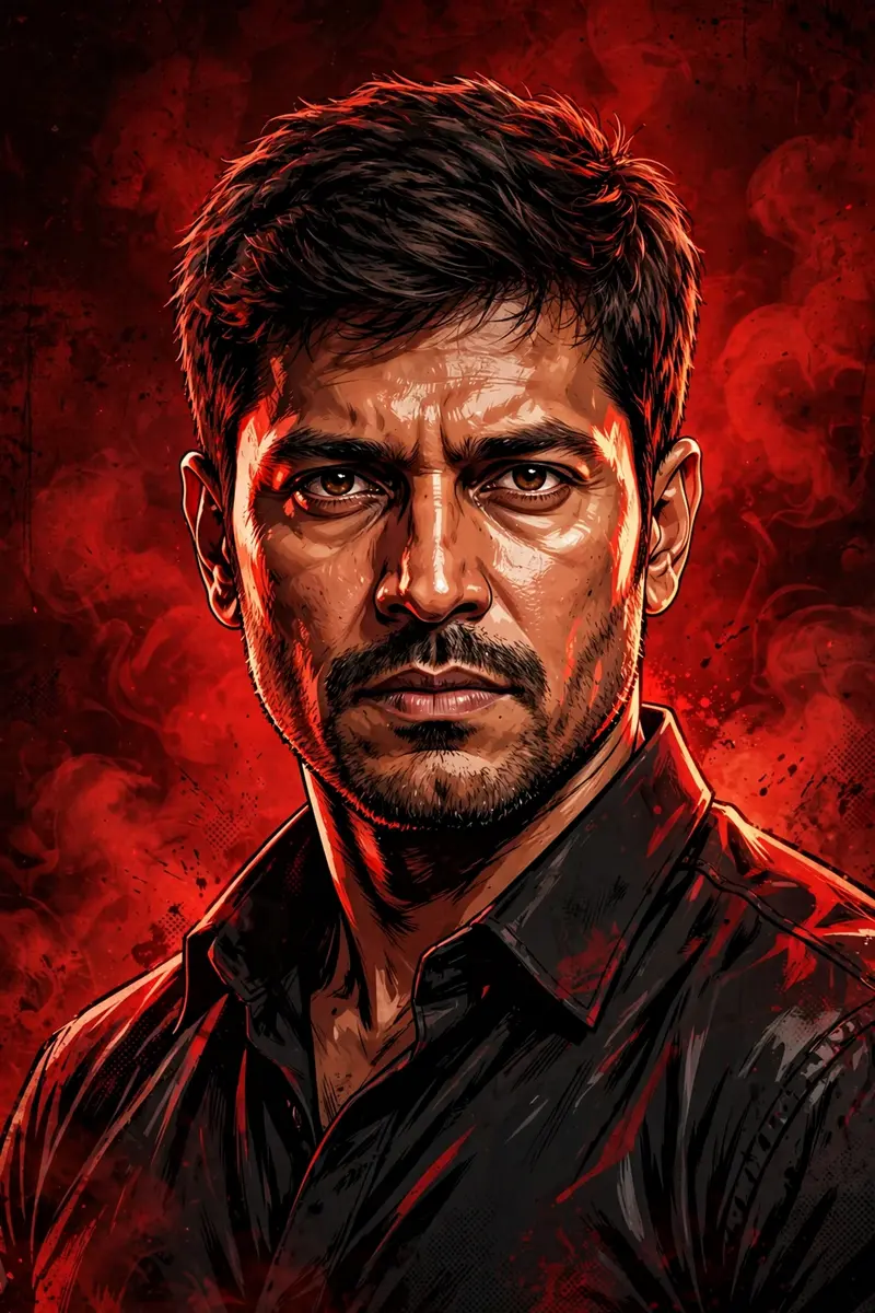Red Gangster Poster Style