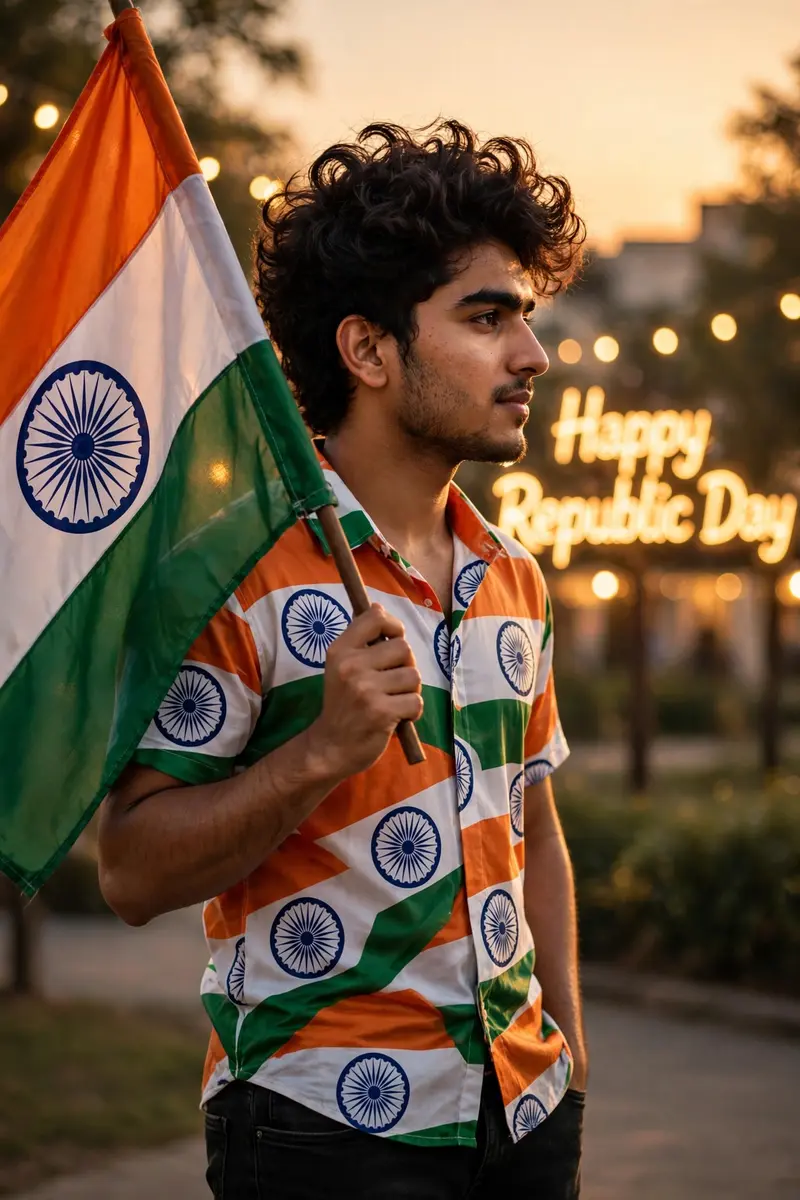 Flag Shirt Republic Day Portrait