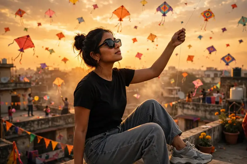 Makar Sankranti Kite Portrait