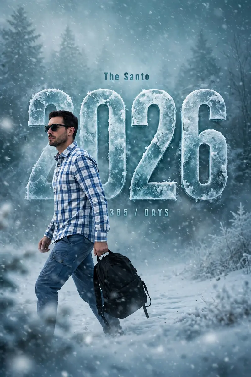Snowy New Year 2026 Portrait