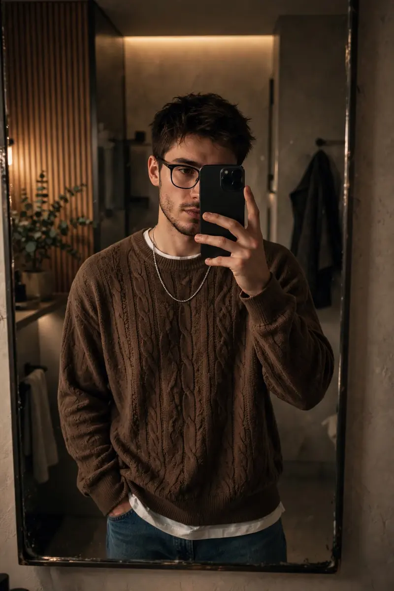Cozy Mirror Selfie Portrait
