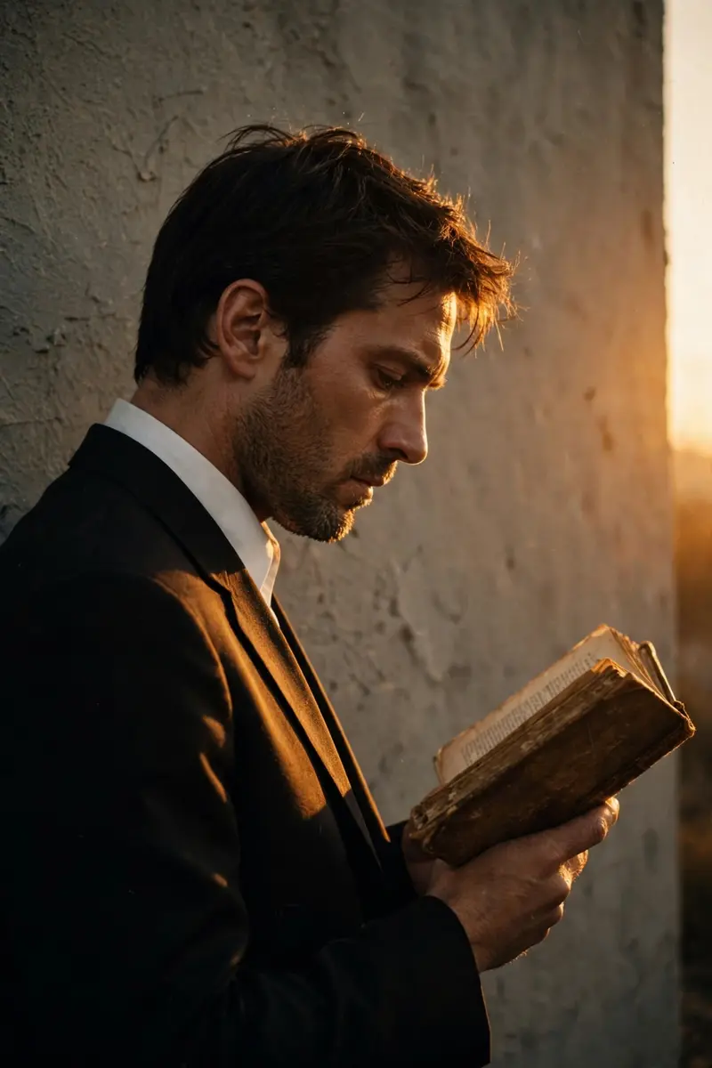Vintage Suit Reading Portrait
