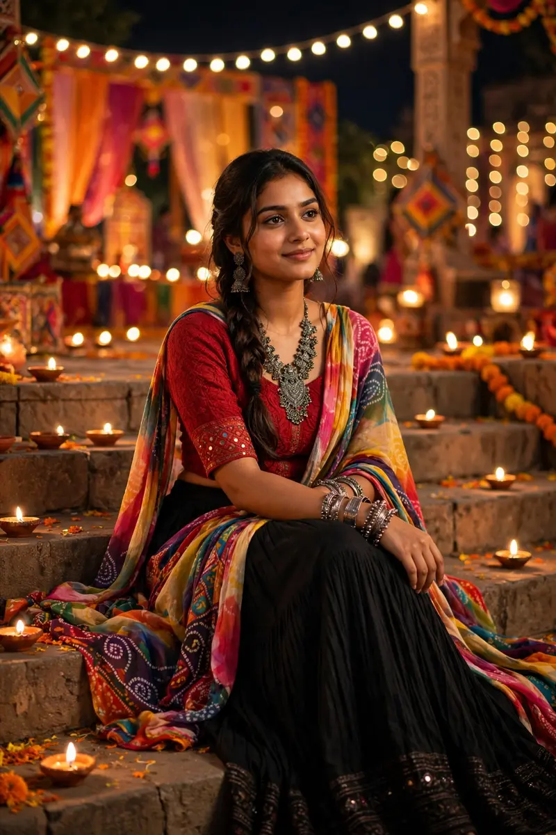 Garba Night Steps Portrait