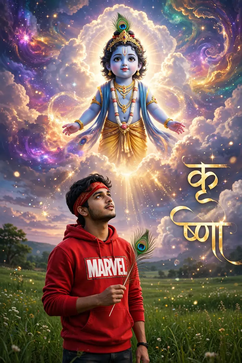 Baby Krishna Sky Portrait