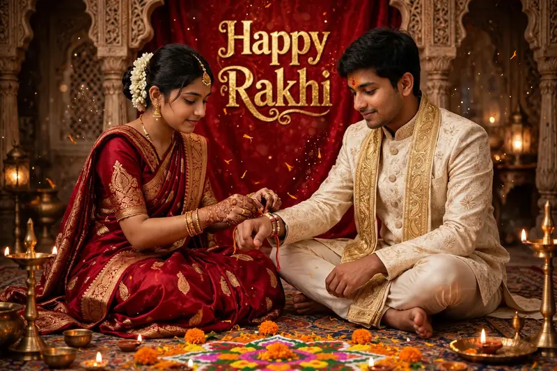 Rakhi Tying Palace Portrait