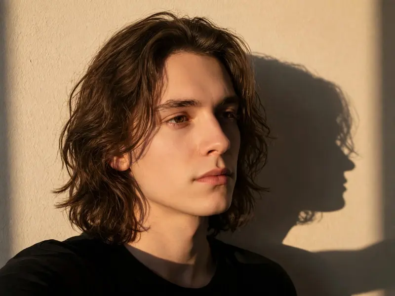 Golden Wall Shadow Portrait