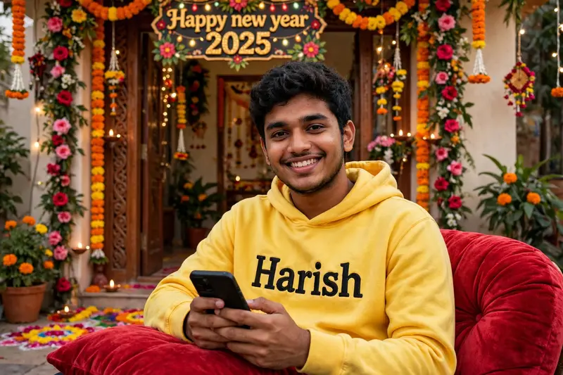 New Year Hoodie Name Portrait