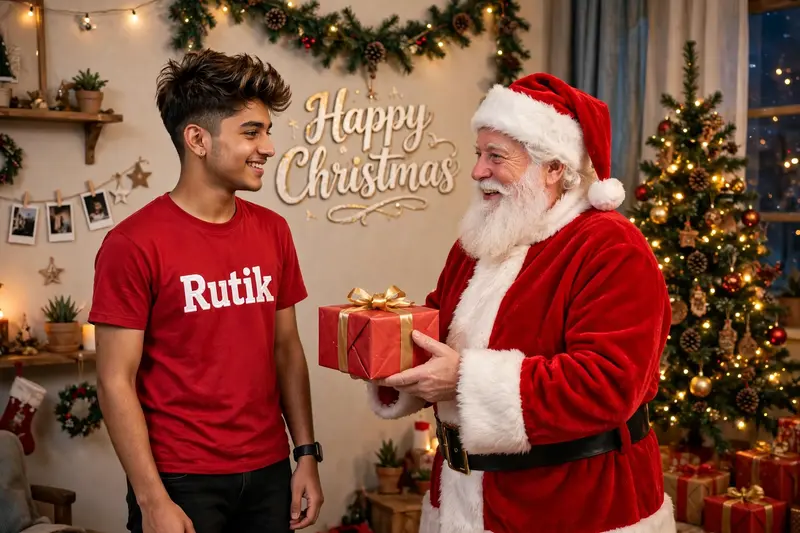 Christmas Santa Gift Portrait