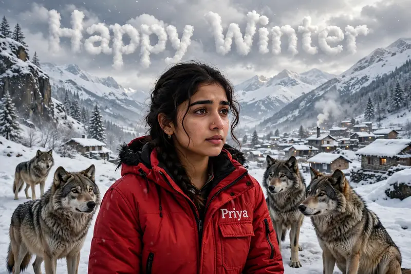 Winter Snowy Mountain Portrait