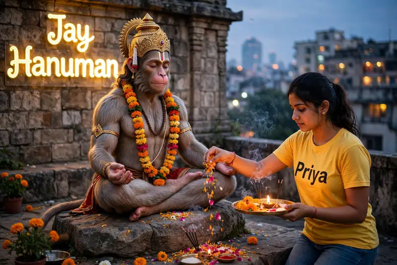 Hanuman Pooja Girl Portrait