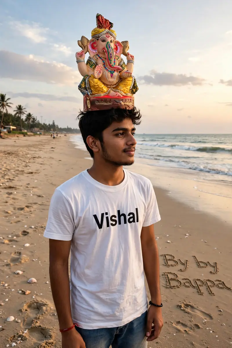 Ganpati Visarjan Beach Portrait