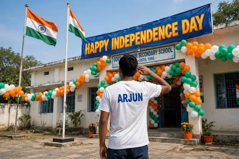 School Independence Day Portrait