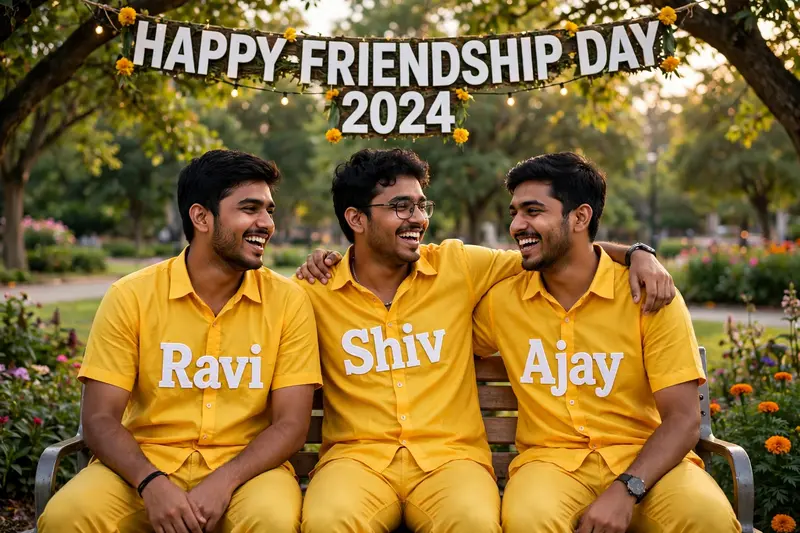 Friendship Day Park Bench Portrait
