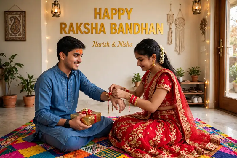 Rakhi Tying Home Portrait