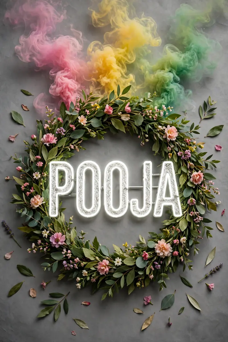 Neon Name Wreath Art