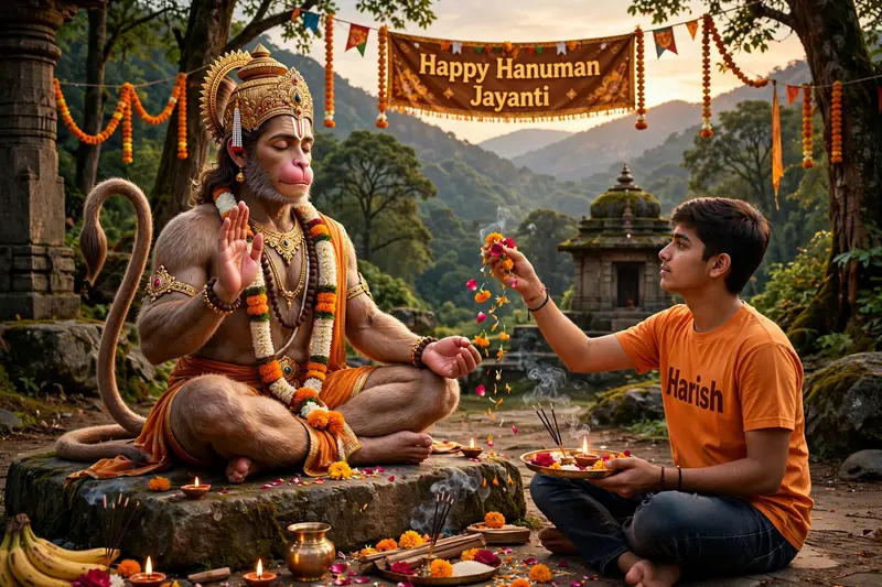 Hanuman Jayanti Flower Pooja