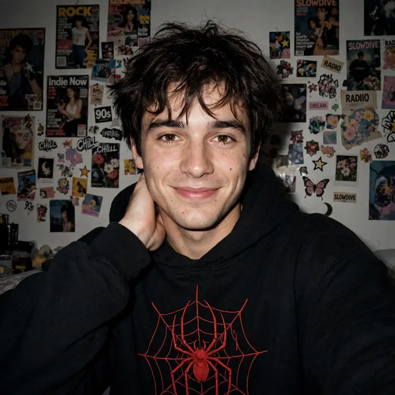 Dark Hoodie Style - Bedroom Flash Portrait