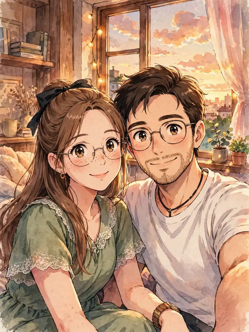 Cozy Sunset Window Scene