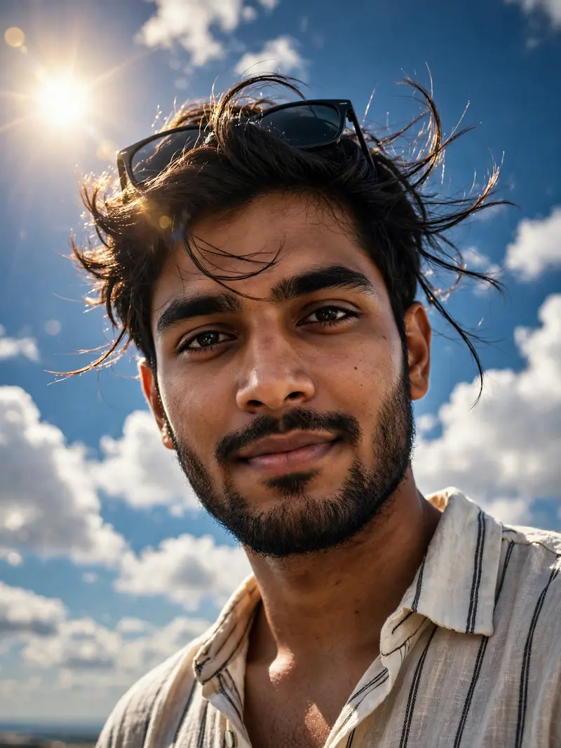 Cloudy Sunlight Close-Up Portrait