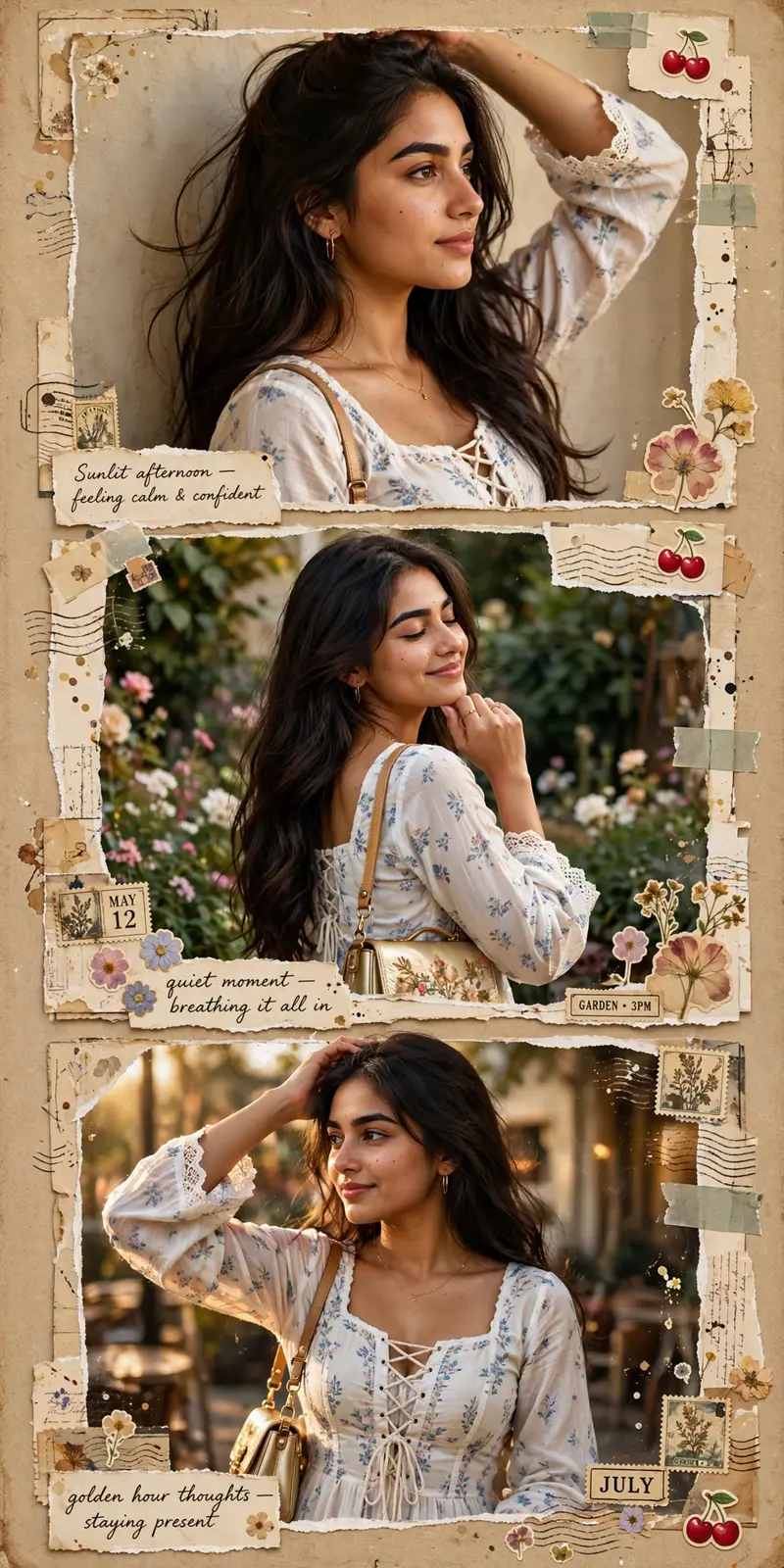 White Floral Kurti Collage