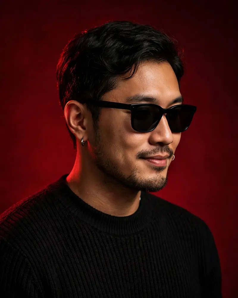 Luxury Red Background Portrait
