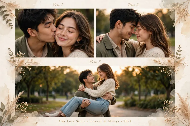 Three Pose Romantic Collage