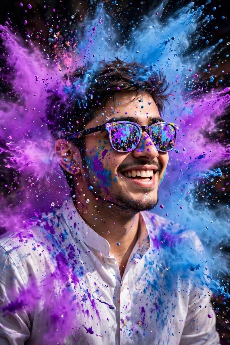 High-Speed Photography Masterpiece of a Young Man