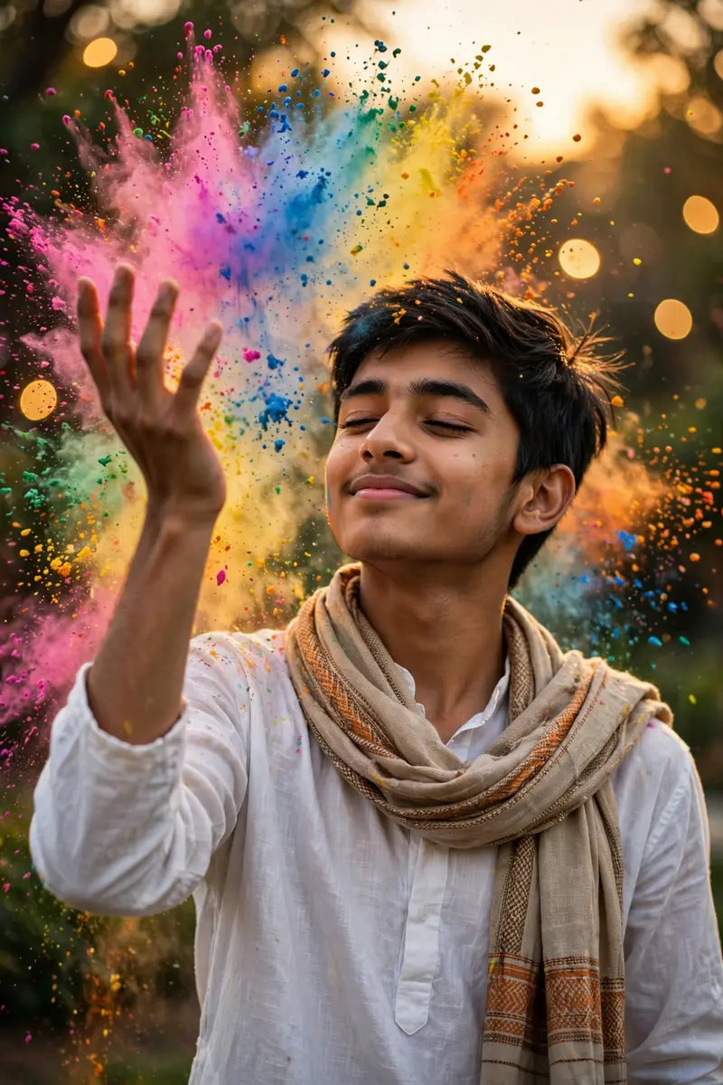 Happy Holi Young Girl